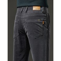 灯芯绒直筒裤男经典五袋设计柔软保暖冬季轻奢商务休闲裤弹力