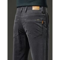 灯芯绒直筒裤男经典五袋设计柔软保暖冬季轻奢商务休闲裤弹力