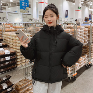 棉服女短款宽松连帽百搭设计感棉衣2023秋冬新款棉袄可爱时尚潮流_186