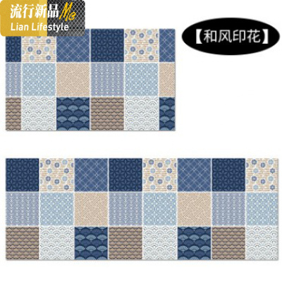 厨房地垫皮革脚垫防滑垫卧室客厅防油长条家用防水pvc垫 三维工匠地毯