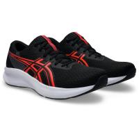 ASICS跑步鞋男减震缓震行走舒适脚感柔软黑色荧光红网面透气