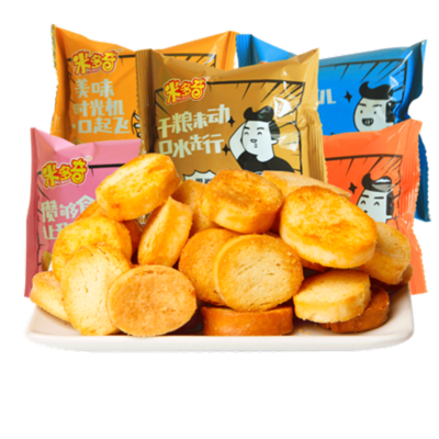 米多奇烤馍丁500g散装（原味）办公室休闲零食小吃早餐饼干馒头片