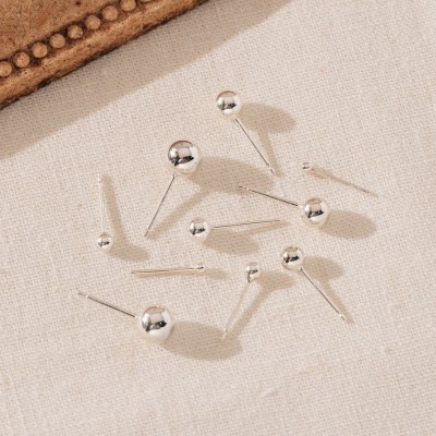 养耳洞耳钉s925纯银耳棒耳针睡觉不用摘耳棍豆豆耳蜗钉耳环耳饰品送女朋友老婆情人节七夕生日礼物