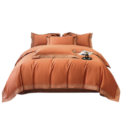 安居先森D1613 100支高支新疆长绒棉ANJU250688罗伊威四件套(计价单位:套) 橙色
