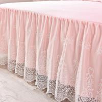 美帮汇床裙冰丝凉席三件套1.8m床蕾丝花边夏季1.5米床罩可水洗空调席子