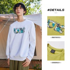 [1件5折价:109.5]美特斯邦威怪兽大名男士秋冬前胸印花长袖学生套头衫