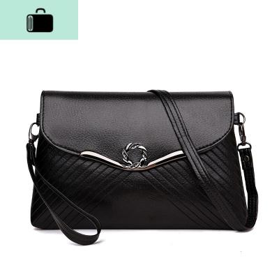 信封包女士小包包2020新款斜挎包日韩版潮软皮时尚单肩手提女包NEW LAKE 黑色女士单肩包