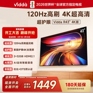 海信Vidda电视 R43 4K版43英寸 超高清超薄电视2+32G 120赫兹 全面智慧屏智能液晶电视43V1ND-R
