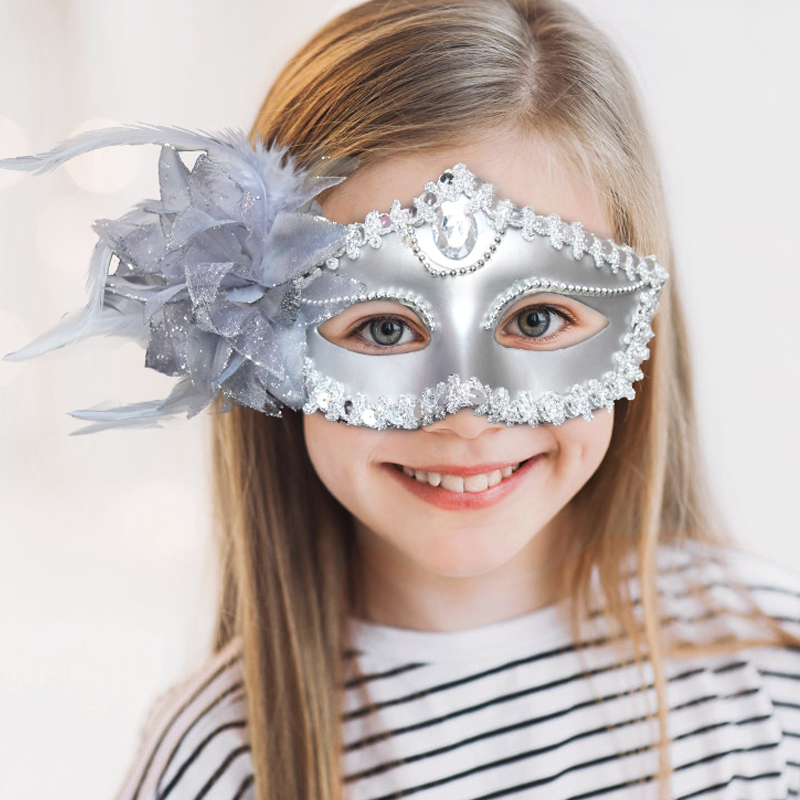 六一节化妆舞会面具半脸女晚会可爱儿童女童小女孩幼儿园演出道具