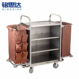 铭思达不锈钢布草车可折叠个