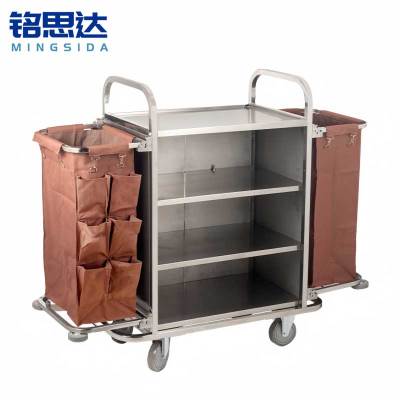 铭思达不锈钢布草车可折叠个