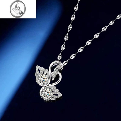 JiMiS925银双天鹅女生款项链小众轻奢时尚百搭高级感ins风设计锁骨链