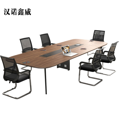 汉诺鑫威会议桌工作桌培训桌小型洽谈桌椅组合长1.8米桌+6把椅[工厂现做 7天内发货]