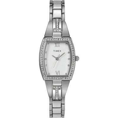 TIMEX女款简约时尚mm金属表带银色腕表优雅日常佩戴选择