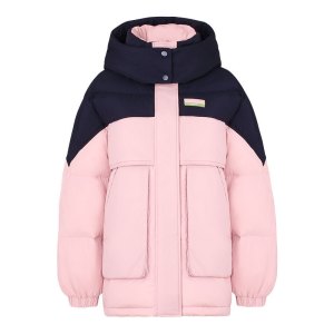 90白鸭绒新国标冬季新款宽松撞色加厚外套拼色羽绒服女_28386