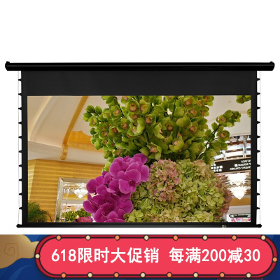 经科JK电动遥控拉线幕布M3-MAT/300s拉绳微孔透声幕150寸16:10