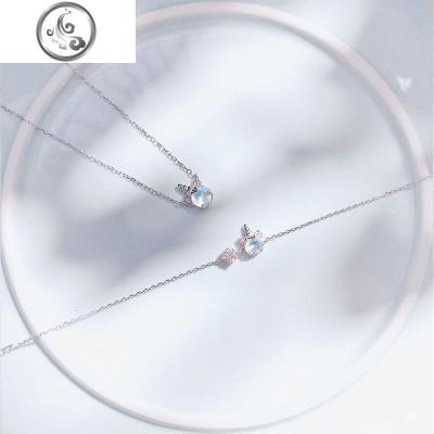 独角兽项链女s925纯银锁骨链学生森系清新手链简约ins潮气质少女 JiMi