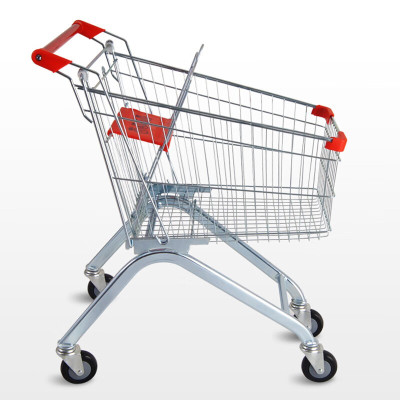 海斯迪克 超市购物车 HKCL-205 100L 银白(PVC轮) 单位:个