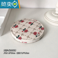 敬平复古折叠化妆镜学生宿舍便携随身小型办公室桌面台式高清梳妆镜子 圆形-米白玫瑰便携式用镜