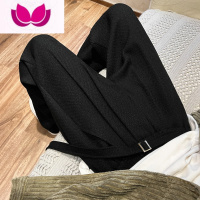 七斓那不勒斯裤子ins高街潮牌垂坠感西裤男直筒宽松休闲拖地裤