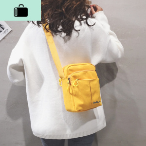 小布包包女2020新款休闲百搭宽带单肩包简约原宿风学生帆布斜挎包NEW LAKE女斜挎包