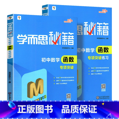 [全套2本]函数突破教程+练习 初中通用 [正版]新版秘籍 初中数学几何辅助线函数专项突破+练习 初中7-9年级七八九年