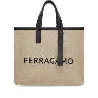 Ferragamo男士单肩包大容量帆布托特包简约百搭通勤休闲