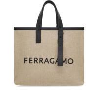 Ferragamo男士单肩包大容量帆布托特包简约百搭通勤休闲