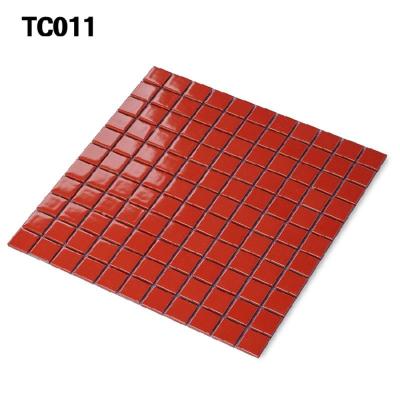 25釉面陶瓷马赛克瓷砖厨卫防滑地砖客厅沙背景阳台墙砖玄关拼花壹德壹 红色11号 30×30
