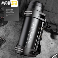 三维工匠保温壶不锈钢热水瓶家用户外旅行便携男女大容量保温杯2000 睿智黑3000(经典款)