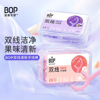 bop 波普专研双线牙线棒元气白桃味50支装*3盒+多肉葡萄味50支装*3盒