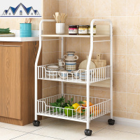 厨房蔬菜置物架菜篮子多层落地收纳架微波炉调料储物架放锅碗用品 三维工匠