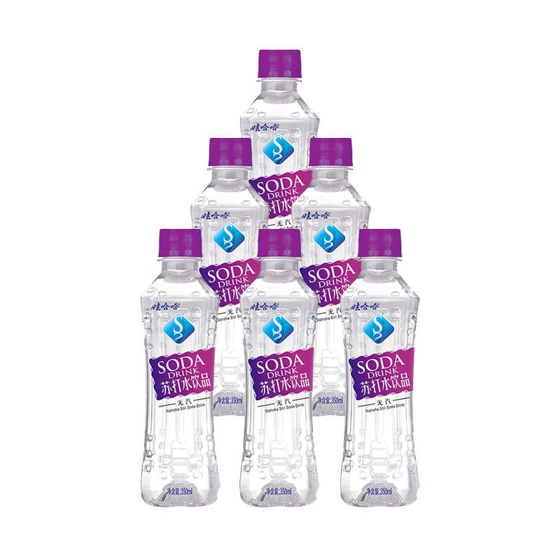 娃哈哈苏打水整箱无糖无汽饮料弱碱性饮用水原味350ml*6瓶