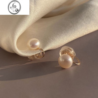 JiMi日常百搭淡水珍珠耳夹无耳洞女 升级版蚊香盘 简约耳钉小巧耳环
