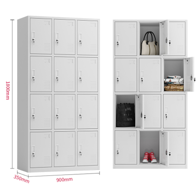 迅众 办公家具办公室衣柜钢制员工衣柜铁皮柜更衣柜存包柜职员宿舍衣柜带锁储物柜鞋柜多门更衣柜公司员工衣帽柜十二门更衣
