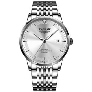卡梭(KASSAW)手表男士超薄自动机械表夜光防水镶商务时尚真钻土豪金表男表潮流K895G