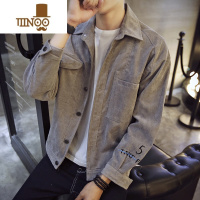 YANXU绒夹克外套男士痞帅潮牌男生工装牛仔上衣服2023年新款