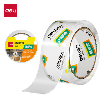 得力JD91低噪音封箱胶带48mm*60y*50μm 高透 热缩 6卷/筒