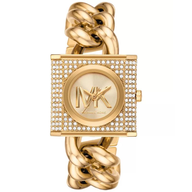 Michael Kors 女士MK链锁石英三眼金tone不锈钢防水mm商务休闲手表
