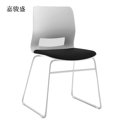嘉骏盛培训会议椅弓形椅洽谈椅无扶手黑色软包椅
