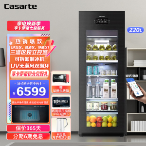 Casarte卡萨帝冰吧 LC-220JE 冷柜红酒柜立式冰柜茶叶冷藏柜保鲜柜家用 冰吧办公室冰箱小冰箱饮料展示柜