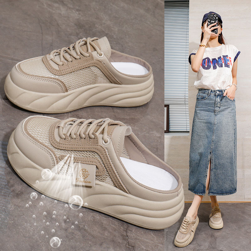 2026春季新款一脚蹬凉鞋女外穿ins潮厚底凉拖复古休闲沙滩KT2633