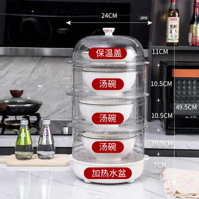 保温盖菜罩家用多层饭菜剩菜剩饭食物罩子米魁餐桌防苍蝇折叠防尘热水盆+碗罩3个+盖子1个