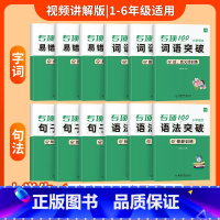 [易错字+词语+句子+语法]全12册 小学通用 [正版]易蓓小学语文字词句语法突破专项100训练1-6年级人教版易错字成