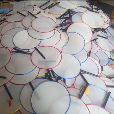 扇子宫扇幼儿园DIY涂鸦宫扇绘画圆扇空白团扇儿童扇子亲子活动空白宫扇10把