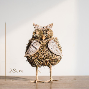 家柏饰(CORATED)森林气氛摆件欧式美式白桦手工艺品圣诞装饰陈列桌面地面 猫头鹰