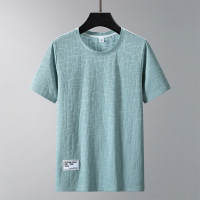 休闲短袖T恤男士夏季简约提花布系列圆领纯色打底衫
