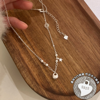 纯银[称心如意]银坨坨珍珠项链高级设计感有球必应锁骨链女送女朋友老婆情人节七夕生日礼物