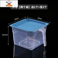 透明保鲜盒厨房抽屉式多功能食物收纳盒带提手冷藏盒 敬平 [两个装]大号-静谧蓝(送1个,共发3个)厨房收纳盒