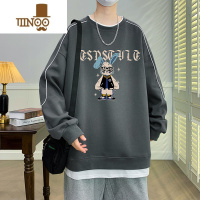 YANXU假卫衣男2023新款美式卡通印花初中学生上衣服潮牌男装